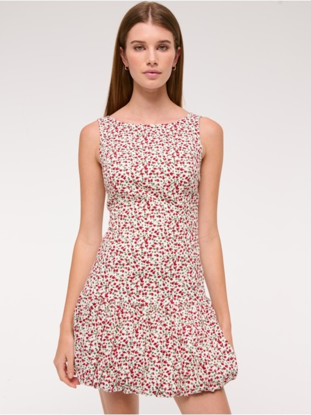 NWT Abercrombie & Fitch High-Neck Bubble Hem Mini Dress